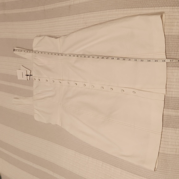 Theory Women's White Kayleigh Linen Blend Sleeveless Mini Shirtdress size 12 - Picture 11 of 16